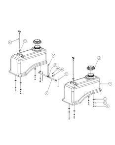 Fuel Tank Assembly Diagram and Parts List for M54-HN 53BB5ETW750-24-HP Cub Cadet Lawn Tractor